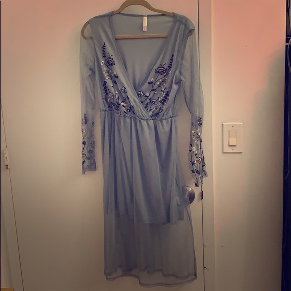 Target xhilaration Deep V Flower Mesh Dress - Picture 1 of 3